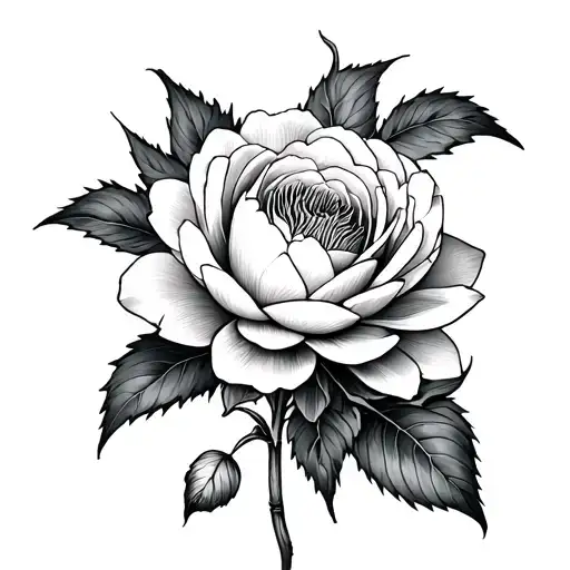 carnation, rose, water lily intertwined tattoo design idea