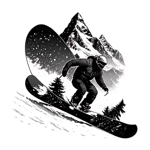 Matterhorn snowboard tattoo design idea