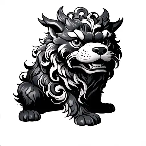 Japanese Foo Dog tattoo design idea