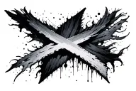 negative space cross cover up tattoo design idea