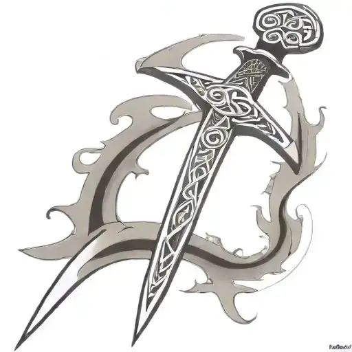 Celtic sword tattoo design idea