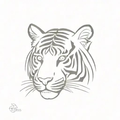 Tiger face tattoo design idea