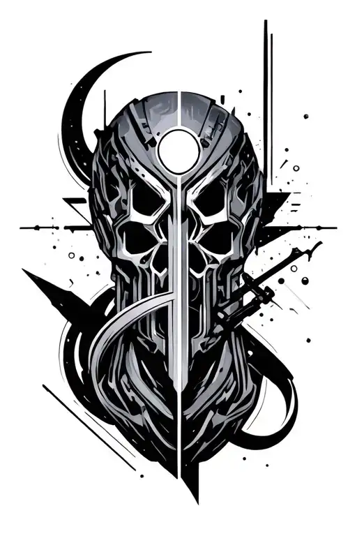 cyberpunk symbols tattoo design idea