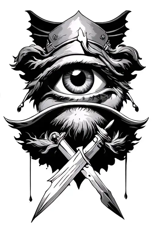 Odysseus Stabs Cyclops' Eye Out tattoo design idea