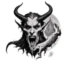 DEVIL VS GOD tattoo design idea