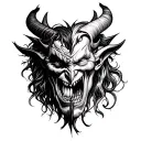 DEVIL VS GOD tattoo design idea