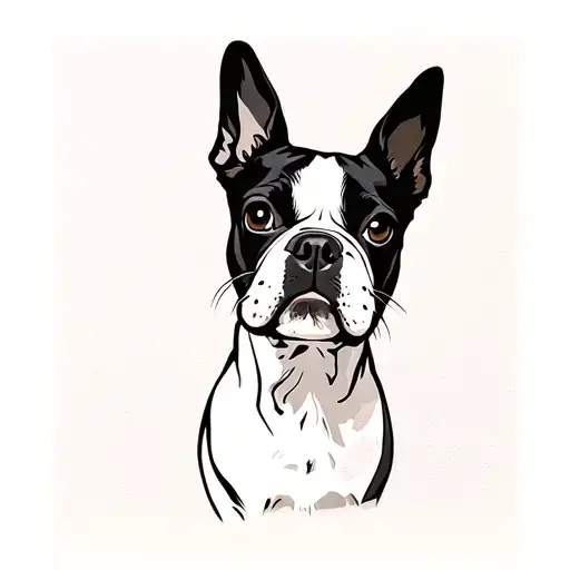 boston terrier tattoo design idea