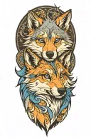 cherokee wolf pup blue merle anime tattoo design idea