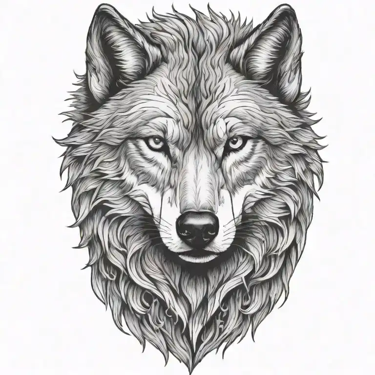 wolf head on a black tattoo design idea