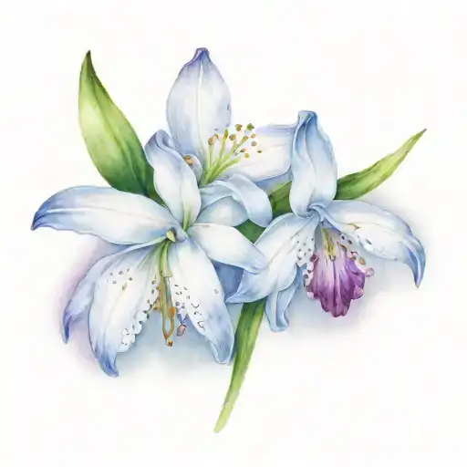 snowdrop with carnation flower intertwined tattoo design idea