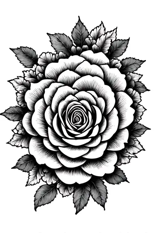 names, dates, roses, mandala design inspired tattoo design idea
