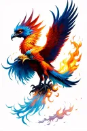 slim phoenix rising from the ashes symbolizing rebirth tattoo design idea