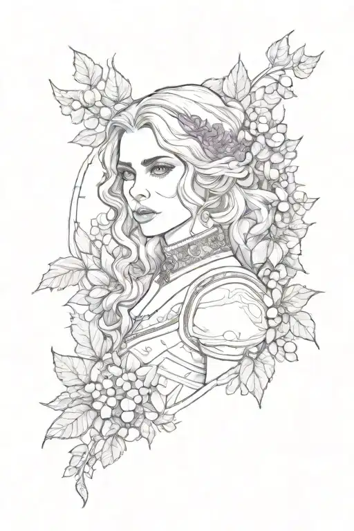 Lilac and Gooseberries yennefer of vengerberg tattoo design idea
