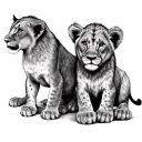 3 Lion Cubs tattoo design idea