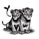 3 Lion Cubs tattoo design idea