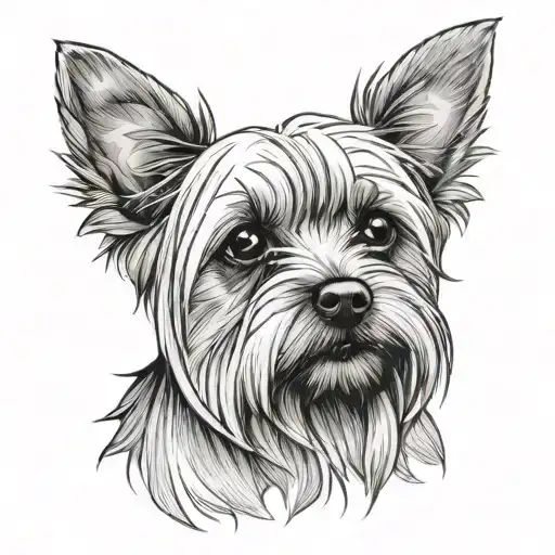 yorkshire terrier tattoo design idea