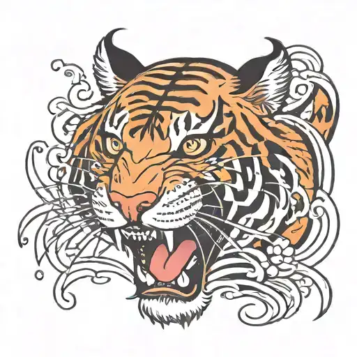 Water Tiger tattoo design idea