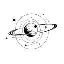 Thai pluto planet orbit tattoo design idea