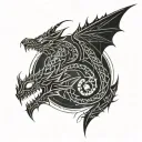 dragon tattoo. dark, creepy tattoo design idea