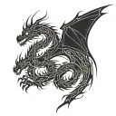 dragon tattoo. dark, creepy tattoo design idea