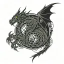 dragon tattoo. dark, creepy tattoo design idea