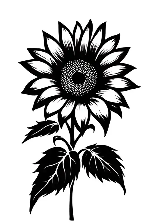 sunflower intertwined tattoo design idea