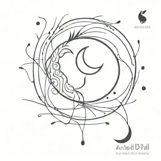 Aniket B Patil with heart and moon tattoo design idea