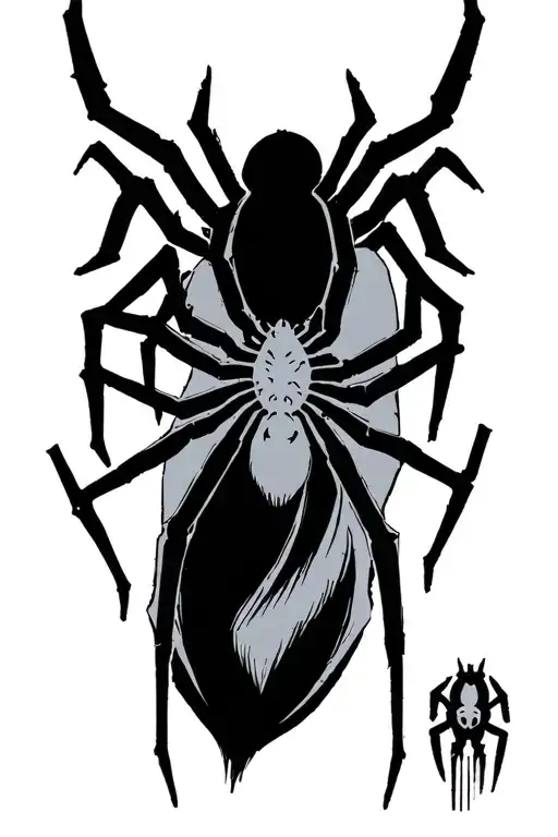 spider phantom troupe tramp stamp cyber sigilism tattoo design idea