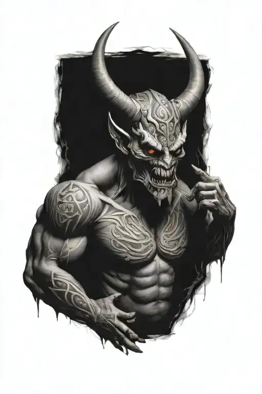 demon tattoo design idea