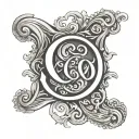 simple typography with the letters e&o tattoo design idea