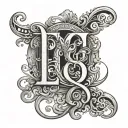 simple typography with the letters e&o tattoo design idea