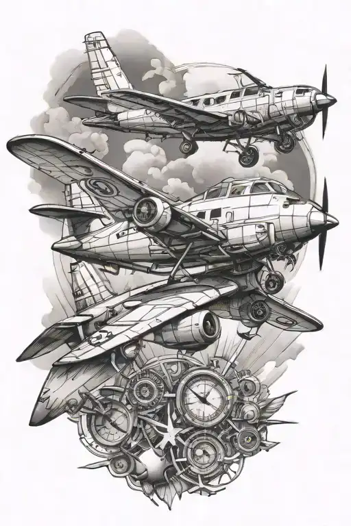 aviation themed tattoo tattoo design idea