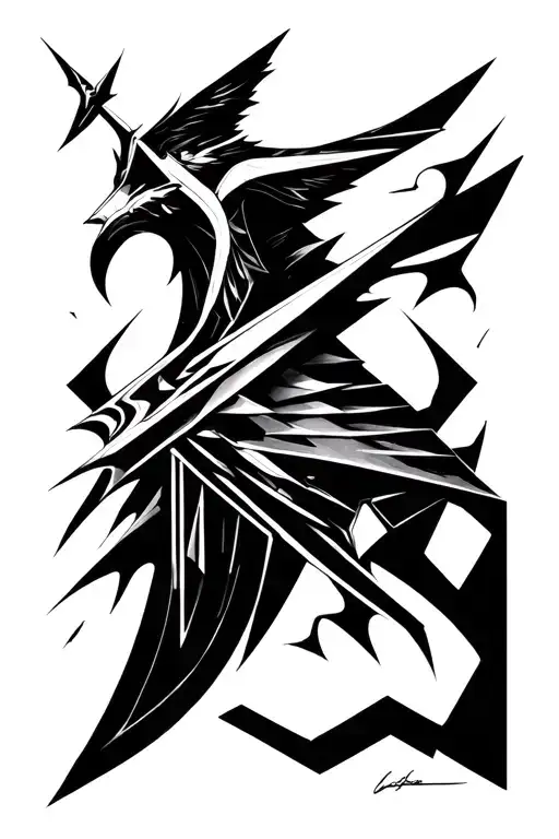 The difficult excalibur emerging tattoo design idea
