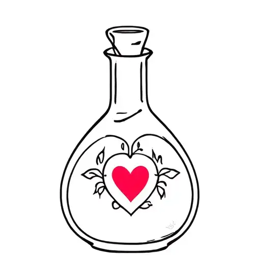 love potion bottle tattoo design idea