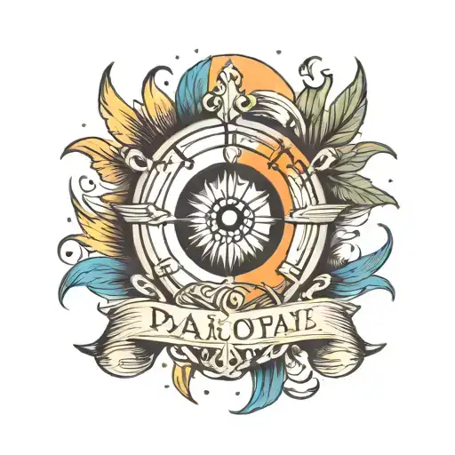 portal with quote tattoo design idea