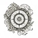 portal with quote tattoo design idea