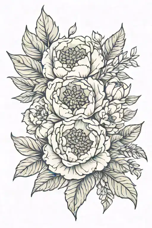feminine delicate floral peonies leaves flower quote "find someone who grows flowers in the darkest part of you" tattoo design idea