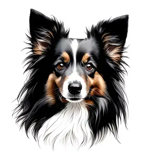 sheltie folded ears tattoo design idea