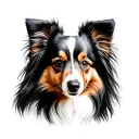 sheltie folded ears tattoo design idea