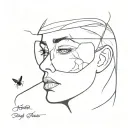 jar of flies half face looking through tattoo design idea