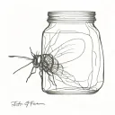 jar of flies half face looking through tattoo design idea
