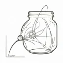jar of flies half face looking through tattoo design idea