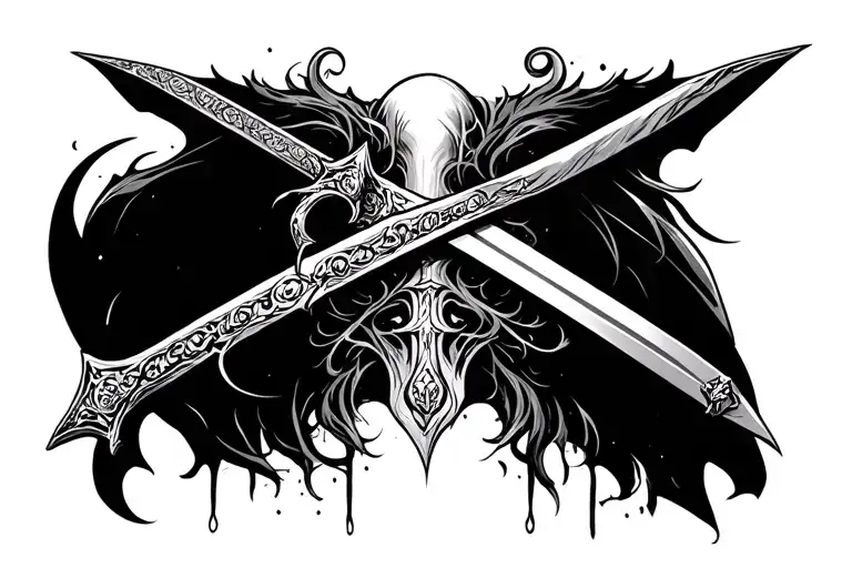 • Location: the tattoo will be located on the back, with the sword crossing the center of the spine, stops tattoo design idea