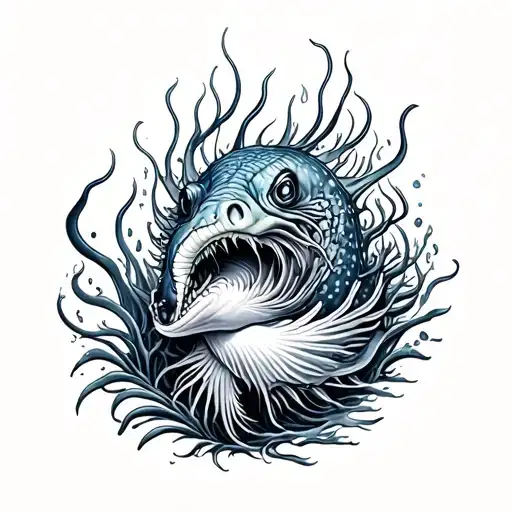sea creatures inspired tattoo design idea