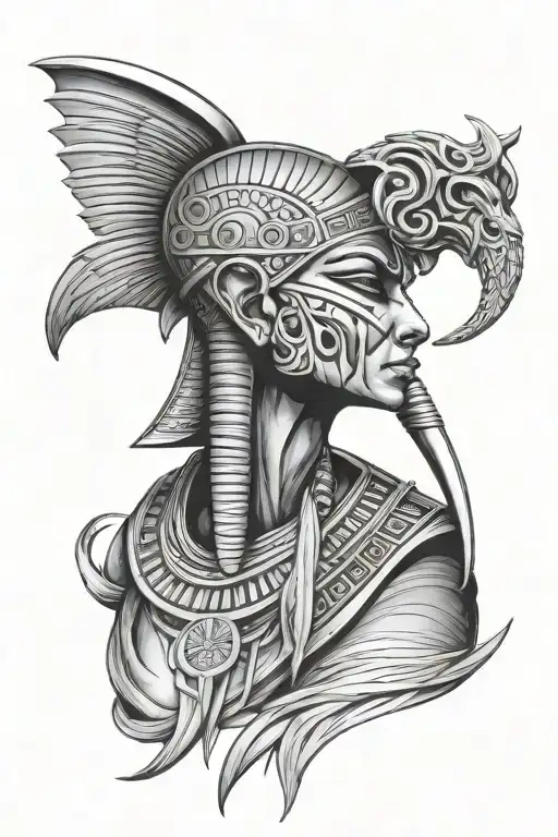Egyptian god thoth tattoo design idea