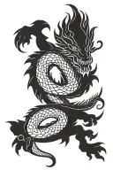 dragon snake crawling tattoo design idea