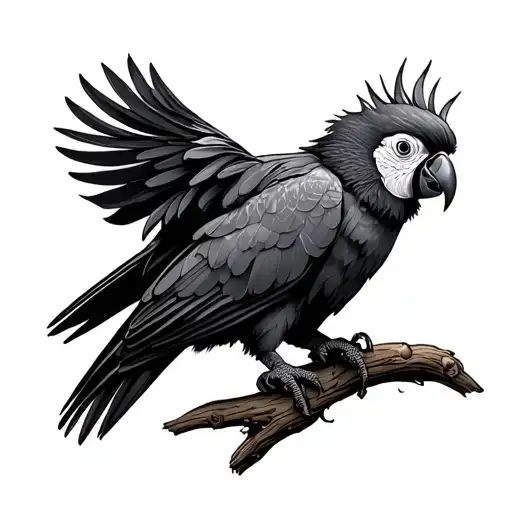 black Palm cockatoo tattoo design idea