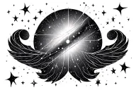  constellation Gemini with faint shooting stars connecting the constellation stars tattoo design idea