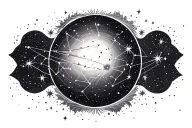  constellation Gemini with faint shooting stars connecting the constellation stars tattoo design idea