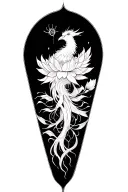 Lotus Phoenix rising from ashes tattoo design idea